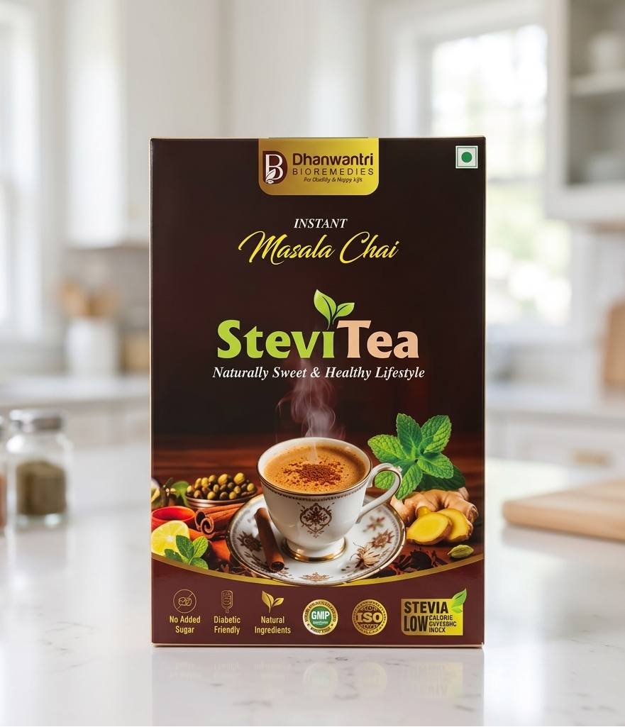 Instant Masala Chai by SteviTea – Sugar-Free, Real Spices, Kadak Desi Taste in 30 Seconds