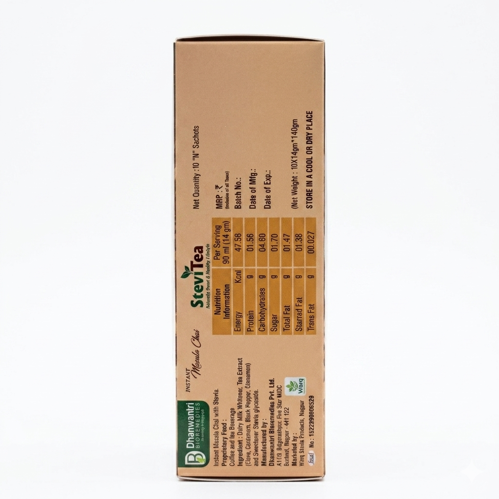 Instant Masala Chai by SteviTea – Sugar-Free, Real Spices, Kadak Desi Taste in 30 Seconds